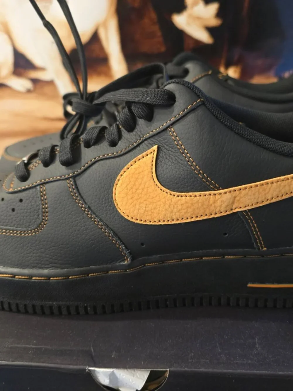 Nike Air Force 1 Low '07 LV8 Black Desert Ochre Gold Mens HQ2037-003 Sz 12 US - Picture 6 of 14